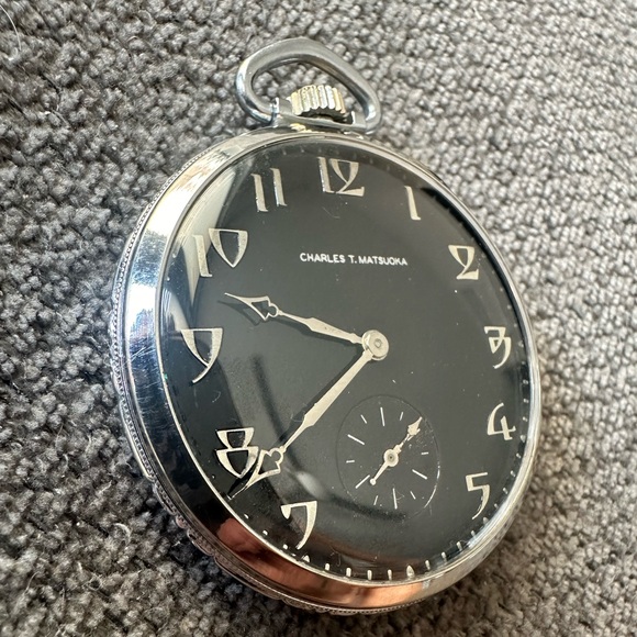Charles T. Matsuoka Vintage Pocket Watch in Silver - Picture 2 of 4